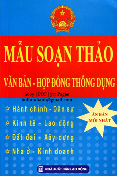 Mẫu Soạn Thảo Văn Bản-Hợp Đồng Thông Dụng (NXB Lao Động 2009) - Minh Ngọc, 575 Trang