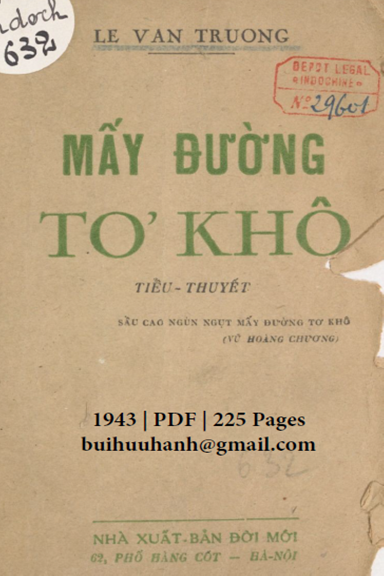 Mấy Đường Tơ Khô (NXB Đời Mới 1943) - Lê Văn Trương, 225 Trang