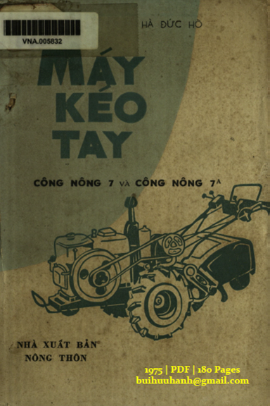 Máy Kéo Tay (NXB Nông Thôn 1975) - Hà Đức Hồ, 180 Trang