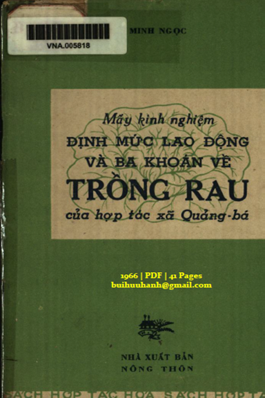 Mấy Kinh Nghiệm Định Mức Lao Động Và Ba Khoản Về Trồng Rau Của Hợp Tác Xã Quảng Bá