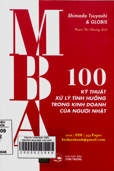 MBA 100 Kỹ Thuật Xử Lý Tình Huống Trong Kinh Doanh Của Người Nhật - Shimada Tsuyoshi, 353 Trang