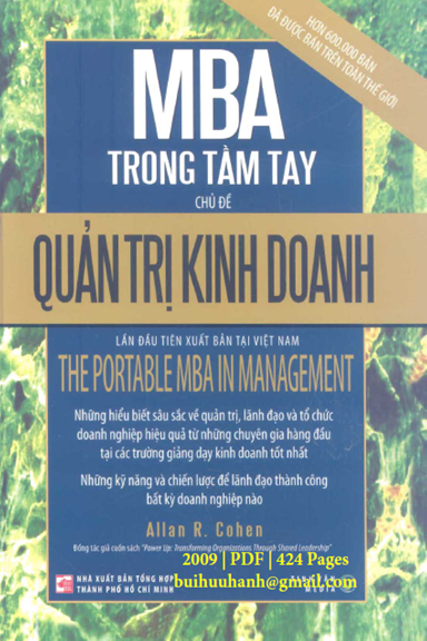 MBA Trong Tầm Tay-Chủ Đề Quản Trị Kinh Doanh (NXB Tổng Hợp 2009) - Allan R. Cohen, 424 Trang
