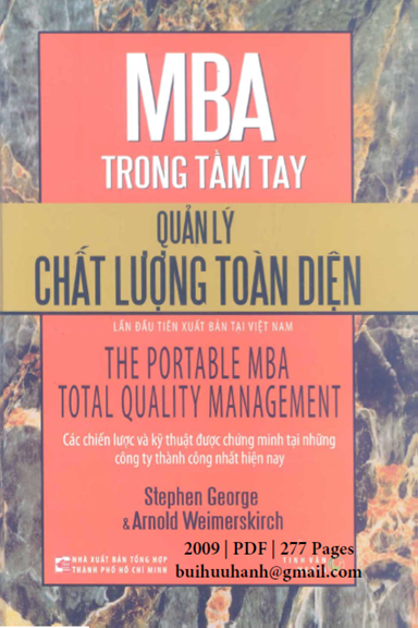 MBA Trong Tầm Tay-Quản Lý Chất Lượng Toàn Diện (NXB Tổng Hợp 2009) - Stephen George, 277 Trang