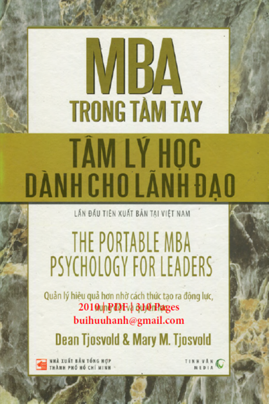 MBA Trong Tầm Tay-Tâm Lý Học Dành Cho Lãnh Đạo (NXB Tổng Hợp 2010) - Dean Tjosvold, 310 Trang