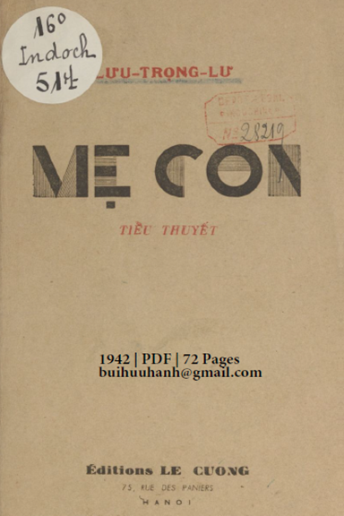 Mẹ Con (NXB Lê Cường 1942) - Lưu Trọng Lư, 72 Trang