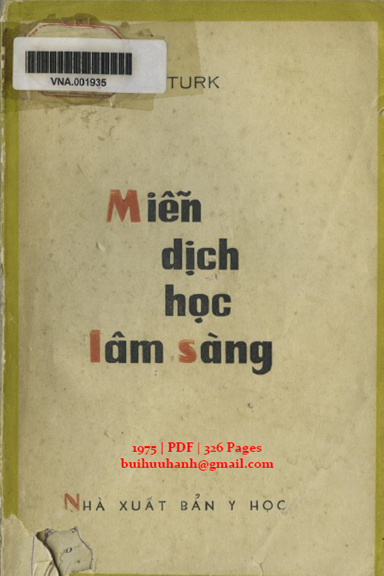Miễn Dịch Học Lâm Sàng (NXB Y Học 1975) - J. L. Turk, 326 Trang