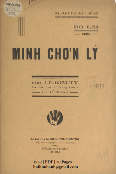 Minh Chơn Lý (NXB Đức Lưu Phương 1932) - Lê Kim Tỵ, 30 Trang