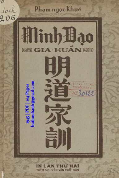 Minh Đạo Gia Huấn (NXB Hà Nội 1945) - Phạm Ngọc Khuê, 104 Trang