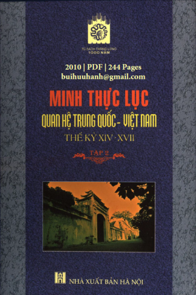 Minh Thực Lục Quan Hệ Trung Quốc-Việt Nam Thế Kỷ XIV-XVII Tập 2 (NXB Hà Nội 2010) - Hồ Bạch Thảo