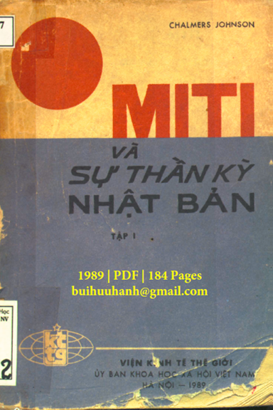 Miti Và Sự Thần Kỳ Nhật Bản Tập 1 (NXB Hà Nội 1989) - Chalmers Johnson, 184 Trang