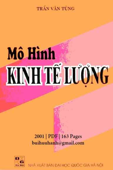 Mô Hình Kinh Tế Lượng (NXB Đại Học Quốc Gia 2001) - Trần Văn Tùng, 163 Trang