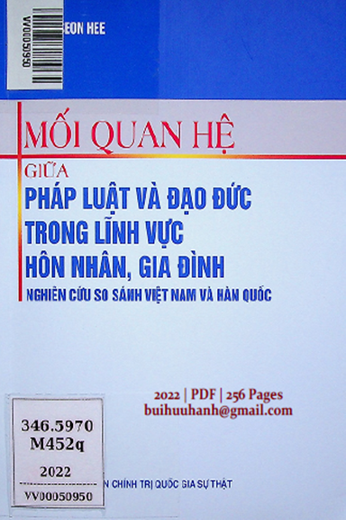 Mối Quan Hệ Giữa Pháp Luật Và Đạo Đức Trong Lĩnh Vực Hôn Nhân, Gia Đình - Lee Seon Hee, 256 Trang