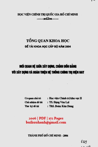 Mối Quan Hệ Giữa Xây Dựng, Chỉnh Đốn Đảng Với Việc Xây Dựng & Hoàn Thiện Hệ Thống Chính Trị Hiện Nay
