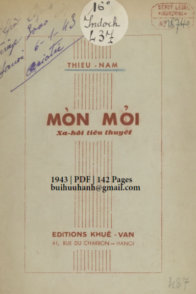 Mòn Mỏi (NXB Khuê Văn 1943) - Thiếu Nam, 142 Trang