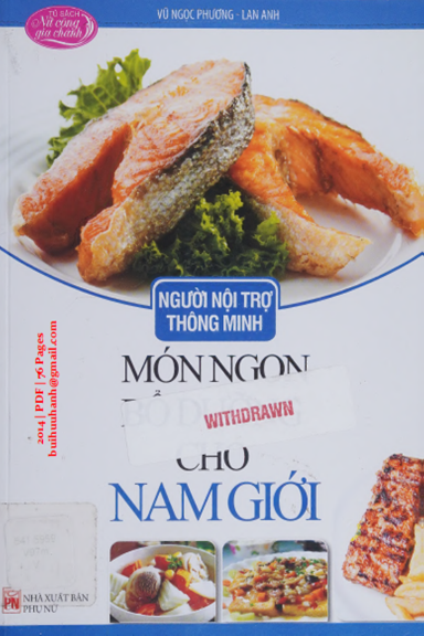 Món Ngon Bổ Dưỡng Cho Nam Giới (NXB Phụ Nữ 2014) - Vũ Ngọc Phương, 76 Trang