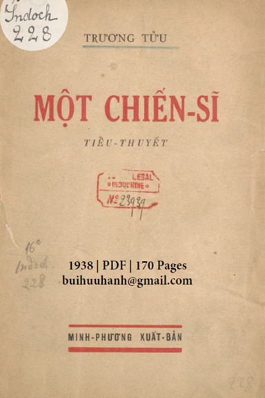 Một Chiến Sĩ (NXB Minh Phương 1938) - Trương Tửu, 170 Trang