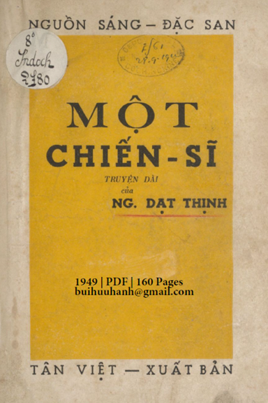 Một Chiến Sĩ (NXB Tân Việt 1949) - Nguyễn Đạt Thịnh, 160 Trang