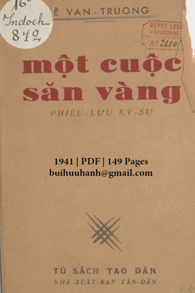Một Cuộc Săn Vàng (NXB Tân Dân 1941) - Lê Văn Trương, 149 Trang