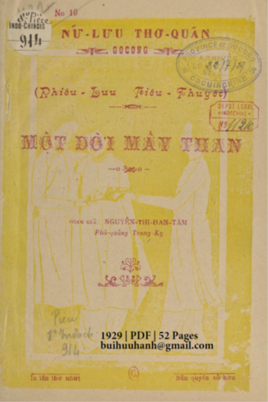 Một Đời Mấy Thân (NXB Nữ Lưu Thơ Quán 1929) - Nguyễn Thị Đan Tâm, 52 Trang