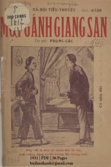Một Gánh Giang San Cuốn 1-4 (NXB Đức Lưu Phương 1931) - Phụng Các, 142 Trang