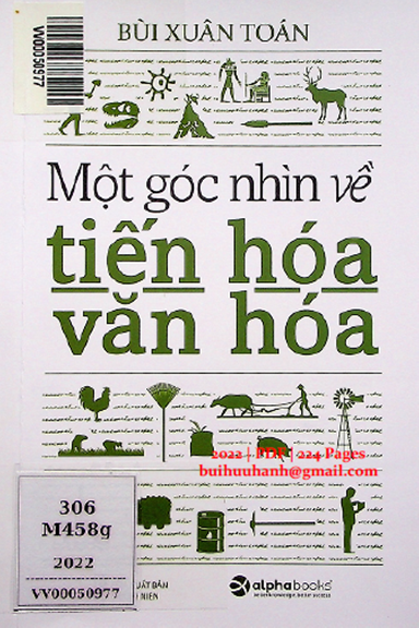 Một Góc Nhìn Về Tiến Hóa Văn Hóa (NXB Thanh Niên 2022) - Bùi Xuân Toán, 224 Trang