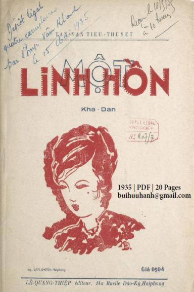 Một Linh Hồn (NXB Vân Khanh 1935) - Khả Dân, 20 Trang