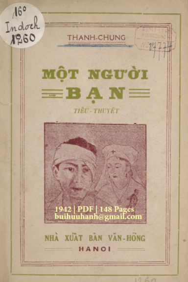 Một Người Bạn (NXB Văn Hồng 1942) - Thanh Chung, 148 Trang