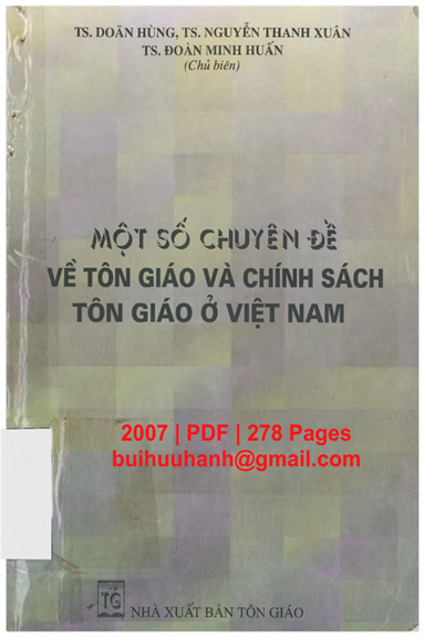 Một Số Chuyên Đề Về Tôn Giáo Và Chính Sách Tôn Giáo Ở Việt Nam (NXB Tôn Giáo 2007) - Doãn Hùng