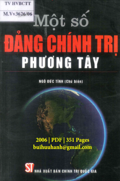 Một Số Đảng Chính Trị Phương Tây (NXB Chính Trị 2006) - Ngô Đức Tính, 351 Trang