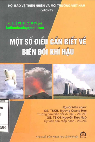 Một Số Điều Cần Biết Về Biến Đổi Khí Hậu (NXB Khoa Học Kỹ Thuật 2011) - Trương Quang Học, 219 Trang