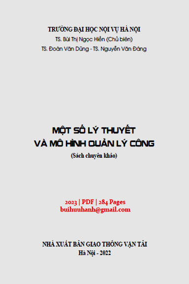 Một Số Lý Thuyết Và Mô Hình Quản Lý Công (NXB Giao Thông Vận Tải 2023) - Bùi Thị Ngọc Hiền 284 Trang