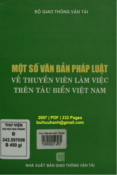 Một Số Văn Bản Pháp Luật Về Thuyền Viên Làm Việc Trên Tàu Biển Việt Nam - Nhiều Tác Giả, 232 Trang
