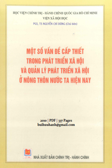 Một Số Vấn Đề Cấp Thiết Trong Phát Triển Xã Hội Và Quản Lý Phát Triển Xã Hội Ở Nông Thôn Nước Ta