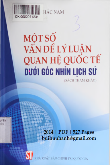 Một Số Vấn Đề Lý Luận Quan Hệ Quốc Tế Dưới Góc Nhìn Lịch Sử (NXB Chính Trị 2014) - Hoàng Khắc Nam