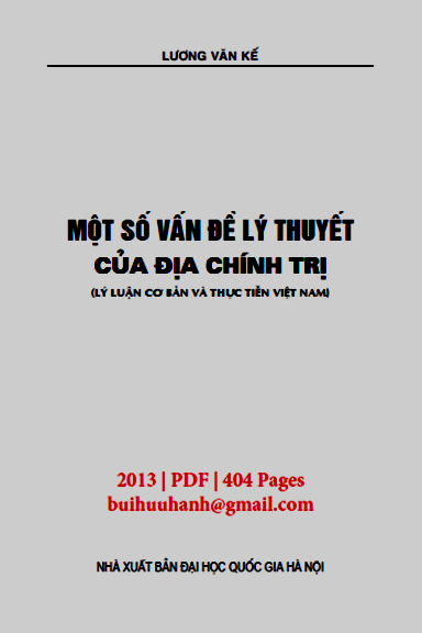 Một Số Vấn Đề Lý Thuyết Của Địa Chính Trị (NXB Đại Học Quốc Gia 2013) - Lương Văn Kế, 404 Trang