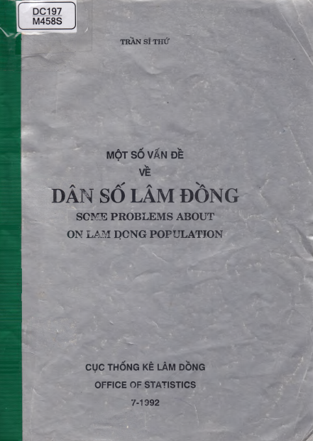 Một Số Vấn Đề Về Dân Số Lâm Đồng (NXB Lâm Đồng 1992) - Trần Sĩ Thứ, 139 Trang