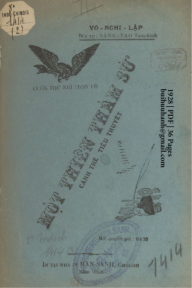 Một Thiên Thảm Sử Cuốn 2 (NXB Man Sanh 1928) - Võ Nghi Lập, 36 Trang