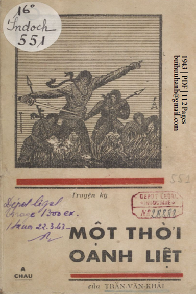 Một Thời Oanh Liệt (NXB Á Châu 1943) - Trần Văn Khải, 112 Trang