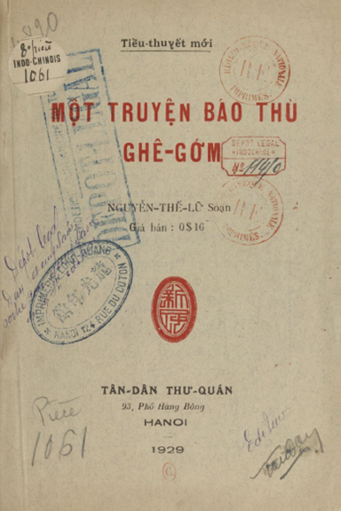 Một Truyện Báo Thù Ghê Gớm (NXB Tân Dân 1929) - Nguyễn Thế Lữ, 40 Trang