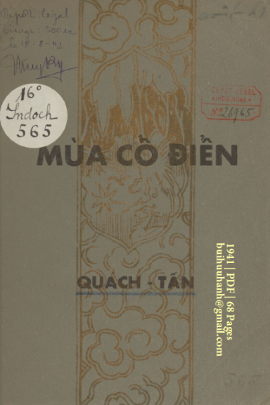 Mùa Cổ Điển (NXB Thụy Ký 1941) - Quách Tấn, 68 Trang