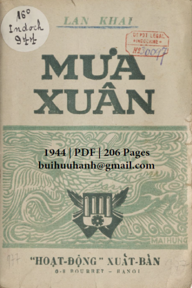Mưa Xuân (NXB Hoạt Động 1944) - Lan Khai, 206 Trang