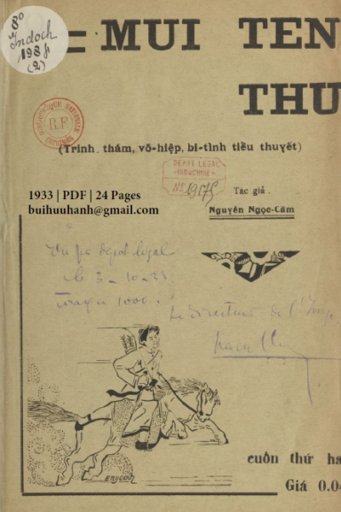 Mũi Tên Thù Số 2 (NXB Nam Ký 1933) - Nguyễn Ngọc Cầm, 24 Trang