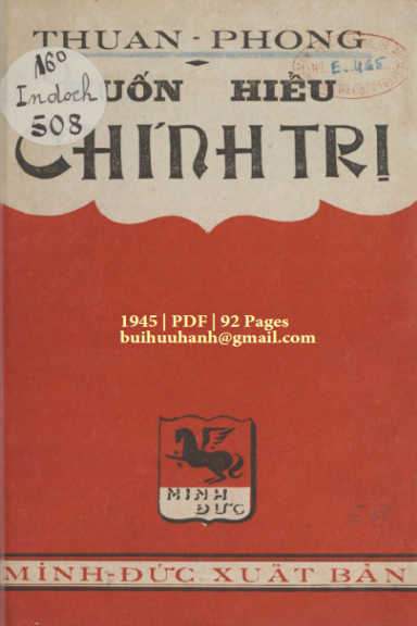 Muốn Hiểu Chính Trị (NXB Minh Đức 1945) - Thuần Phong, 92 Trang