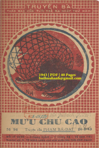 Mưu Chú Cáo (NXB Tân Dân 1943) - Phạm Bá Đạt, 40 Trang