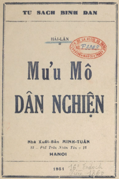 Mưu Mô Dân Nghiện (NXB Minh Tuân 1951) - Hải Lân, 52 Trang