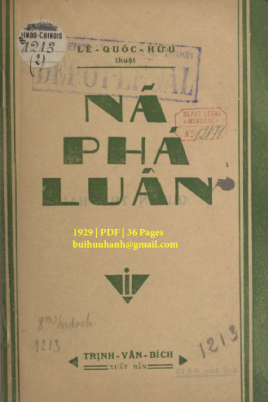 Nã Phá Luân Quyển 2 (NXB Trịnh Văn Bích 1929) - Lê Quốc Hữu, 36 Trang