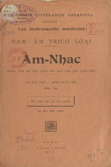 Nam Âm Trích Loại Âm Nhạc (NXB Đắc Lập 1929) - Hồ Đắc Hàm, 24 Trang