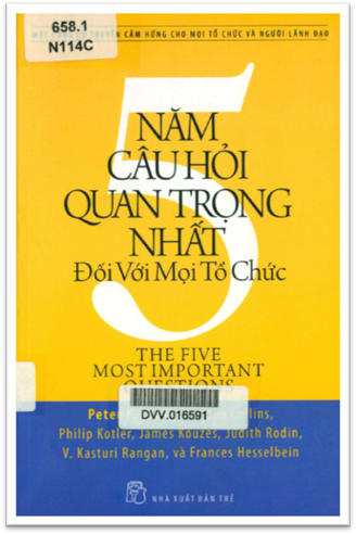 Năm Câu Hỏi Quan Trọng Nhất Đối Với Mọi Tổ Chức (NXB Trẻ 2010) - Peter F. Drucker, 115 Trang