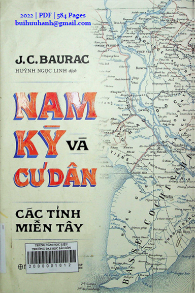 Nam Kỳ Và Cư Dân Các Tỉnh Miền Tây (NXB Tổng Hợp 2022) - J.C. Baurac, 584 Trang