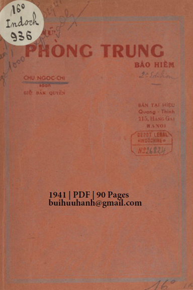 Nam Nữ Phòng Trung Bảo Hiểm (NXB Quảng Thịnh 1941) - Chu Ngọc Chi, 90 Trang